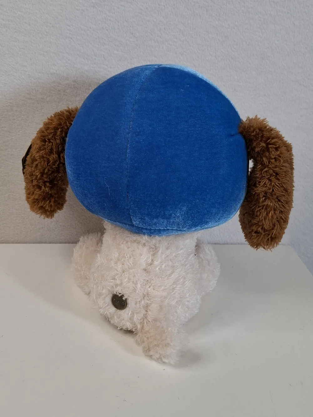 FAO schwartz Plush Dog Toy with Blue Football  Helmet -